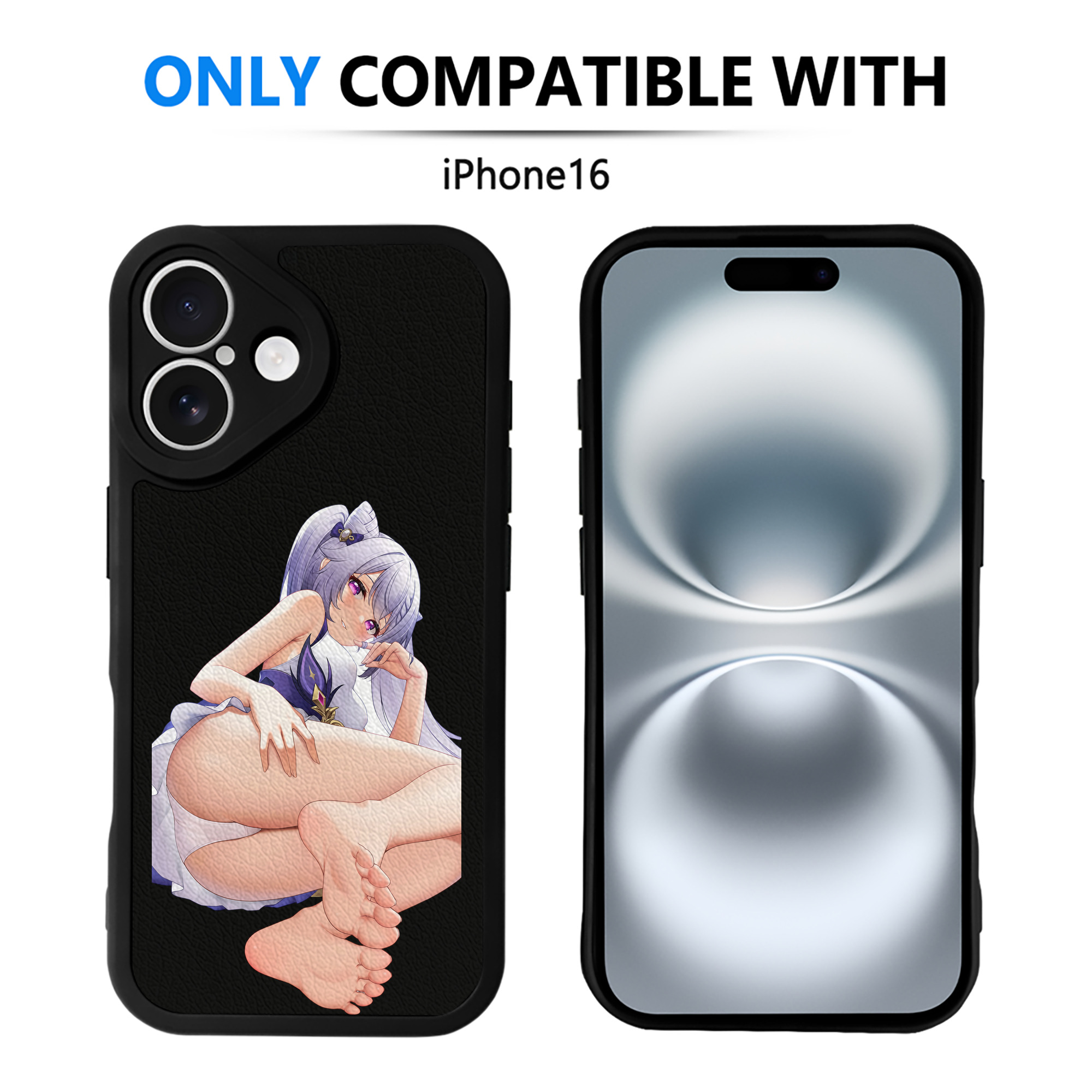 げんし神 刻晴 こくせい genshin Kokusei 【iPhone 16シリーズ対応】シリコンスマホケース（レザー調） 材質：シリコン